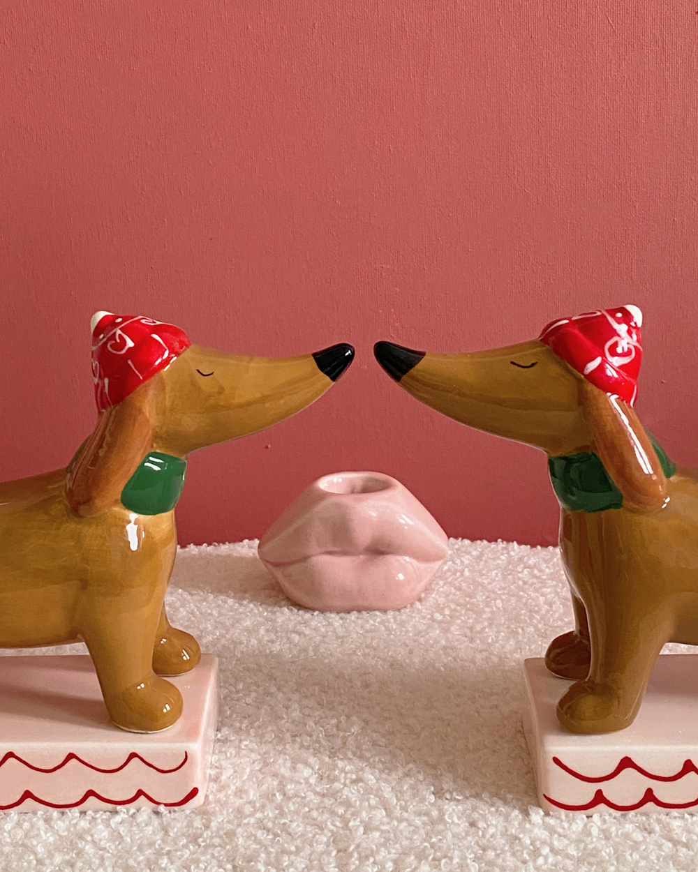 Christmas Dachshund Candle Holder