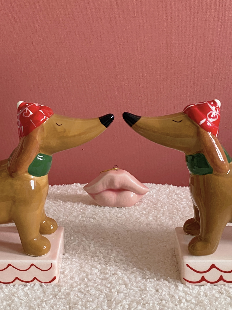 Christmas Dachshund Candle Holder