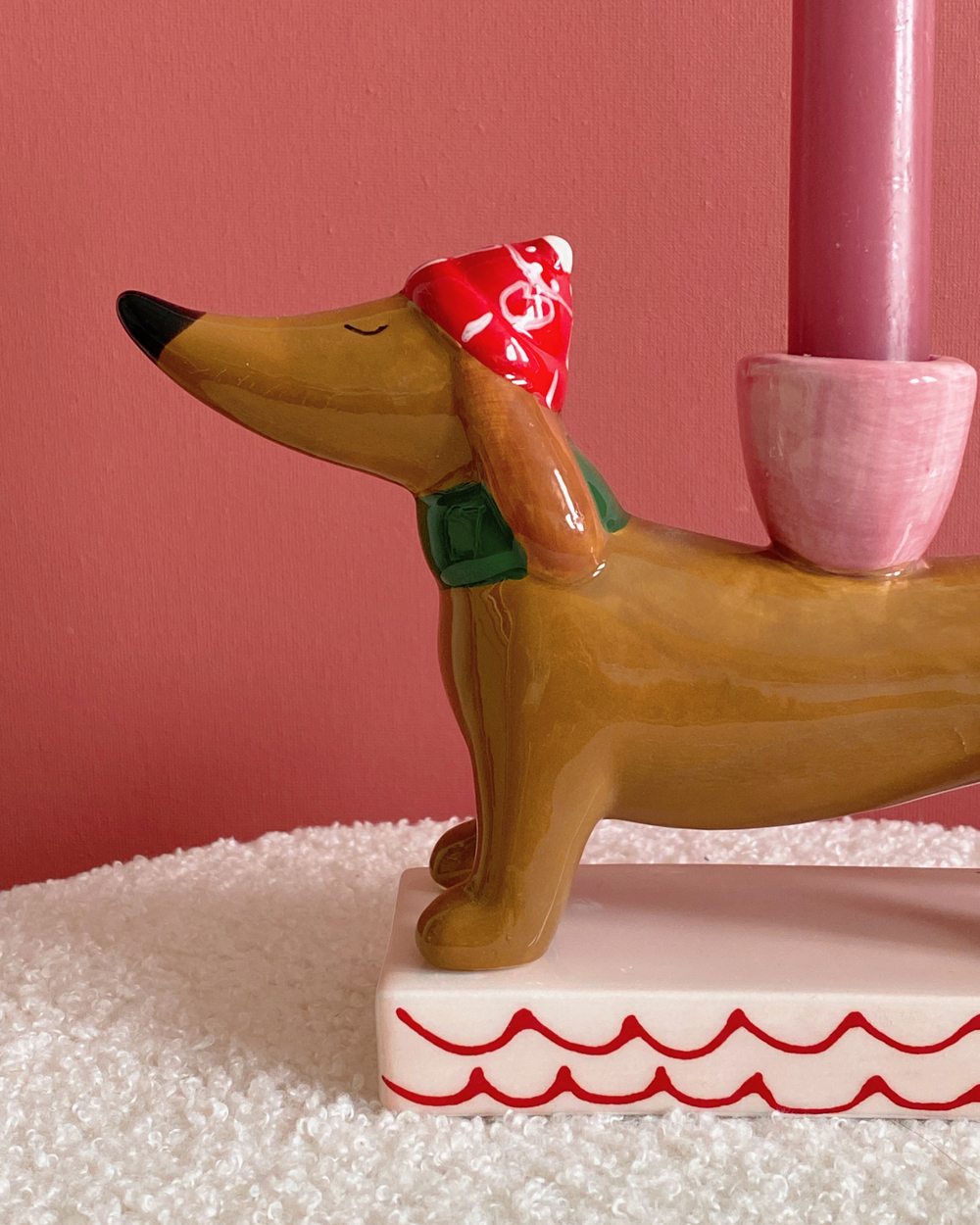 Christmas Dachshund Candle Holder