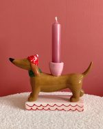 Christmas Dachshund Candle Holder