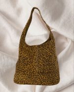 Suede Leopard Tote Bag