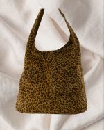 Suede Leopard Tote Bag