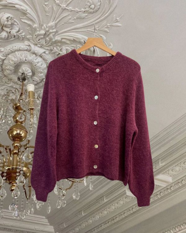Alpaca Blend Fitted Cardigan
