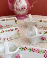 Vintage French Flower Basket Knife Rest Set Of 5