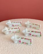Vintage French Flower Basket Knife Rest Set Of 5