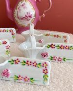 Vintage French Flower Basket Knife Rest Set Of 5