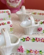 Vintage French Flower Basket Knife Rest Set Of 5