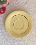 Vintage Pastel Yellow Gilded Cup Saucer Set