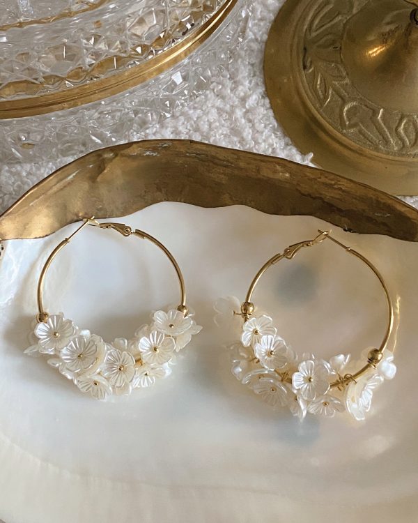 Dewdrop Floral Hoop Earrings