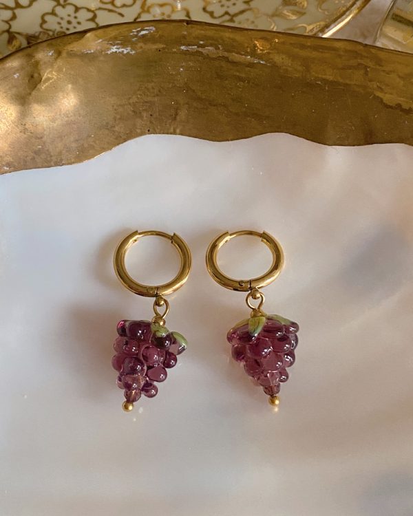 Grape Vine Huggie Hoop Earrings