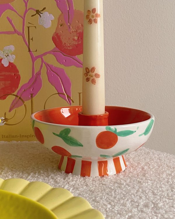 Orange Blossom Candle Holder
