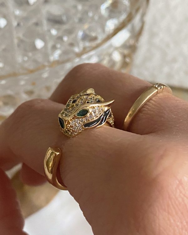 Panther Zirconia-Adorned Ring
