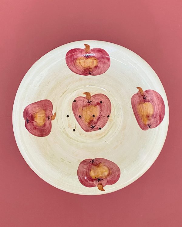 Vintage Apple Fruit Colander with Dripping Plate