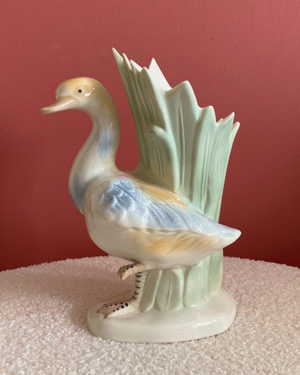 Vintage Art Deco Duck Porcelain Vase