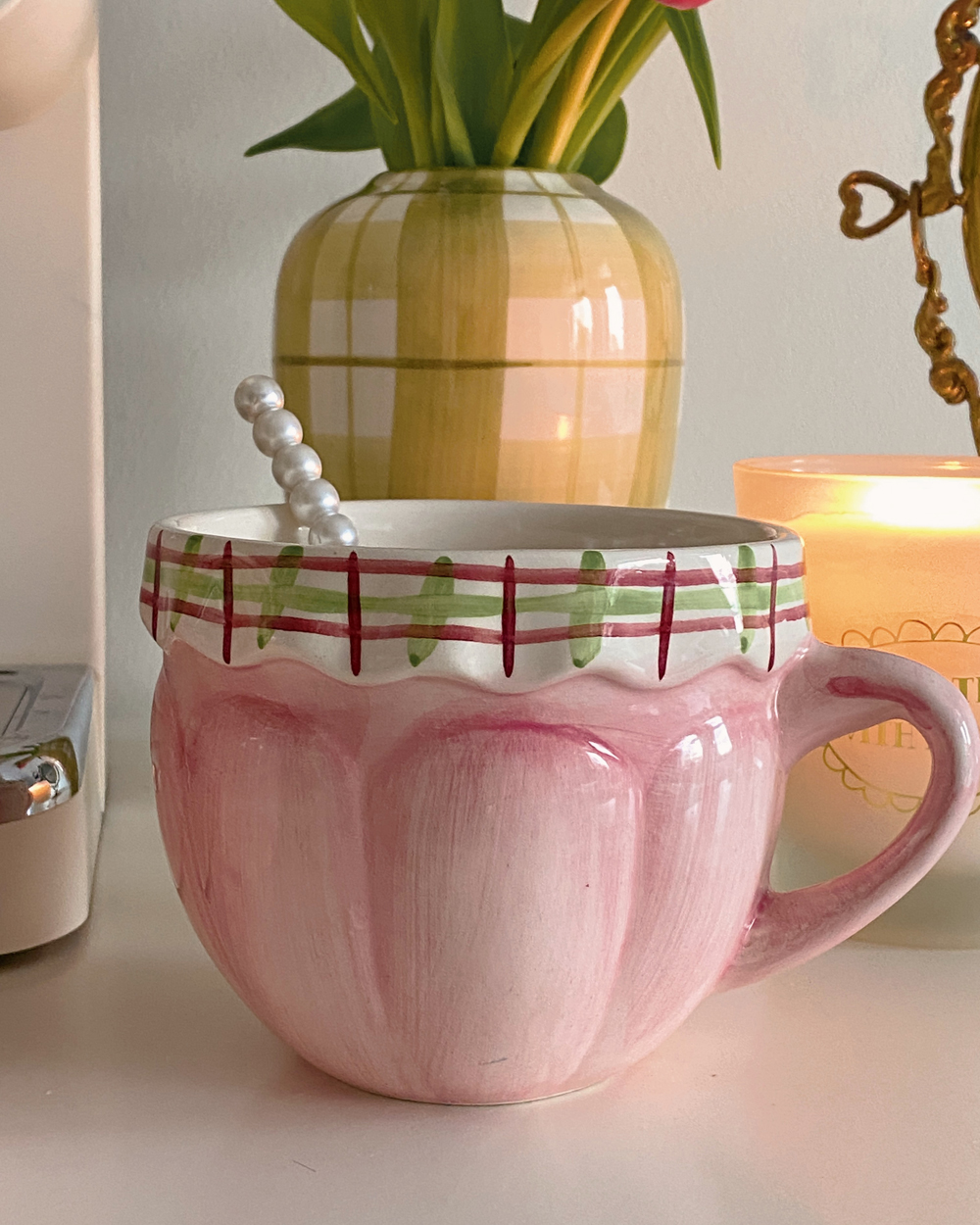 Vintage Pink Cottage Mug