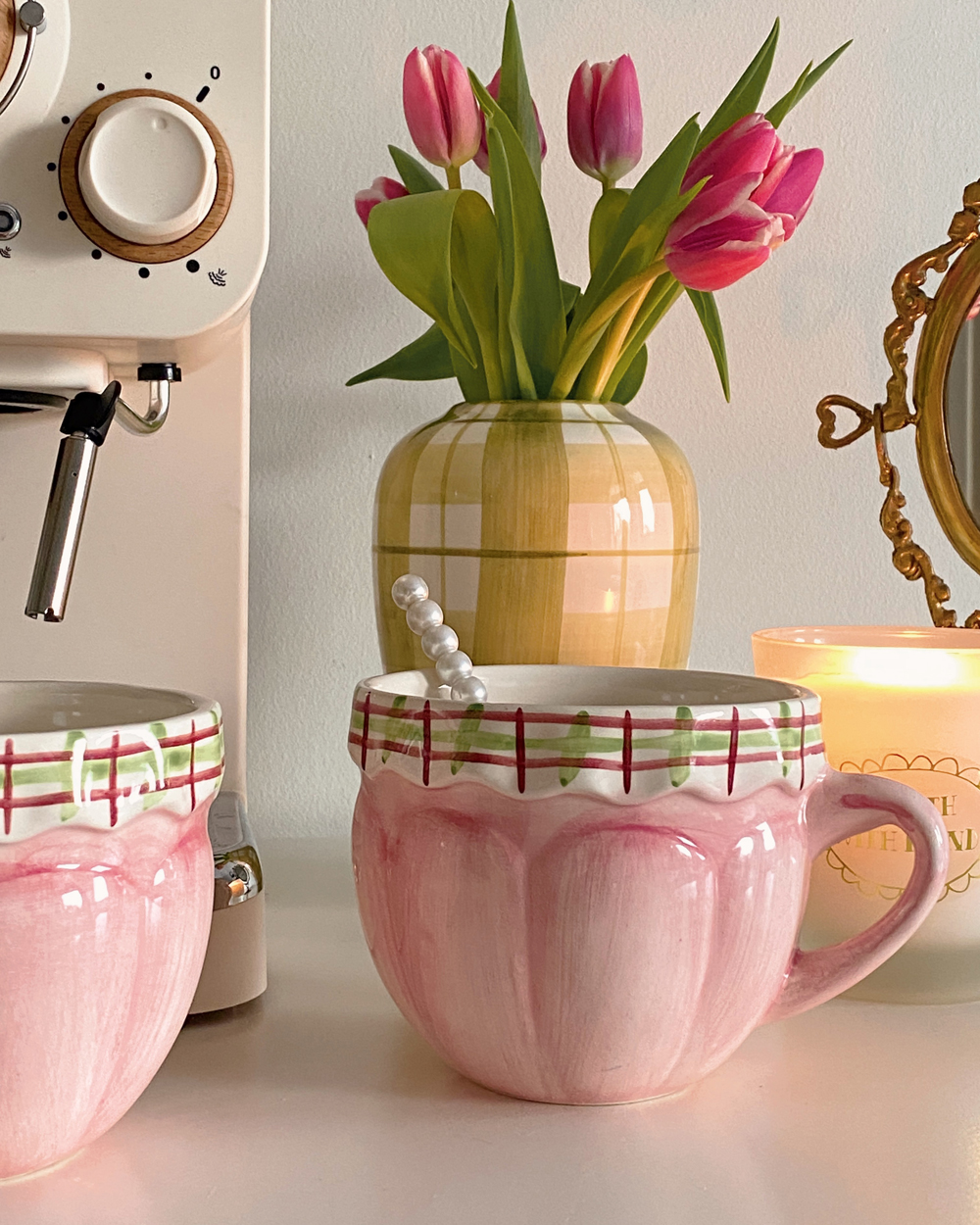 Vintage Pink Cottage Mug