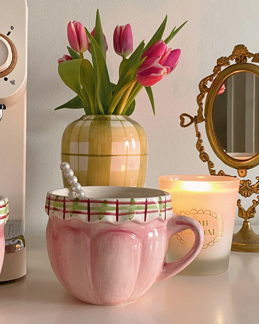 Vintage Pink Cottage Mug