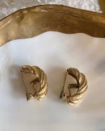 Vintage Twisted Rope Clip-On Earrings