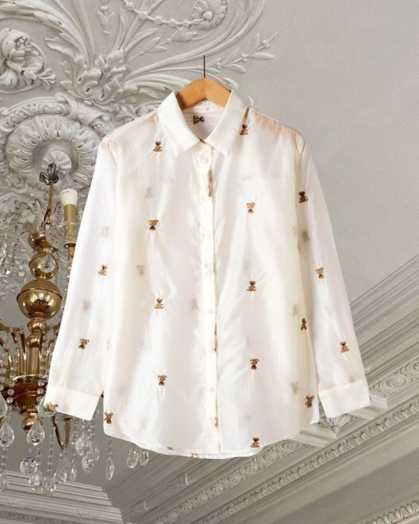 Embroidered Teddy Bear Blouse