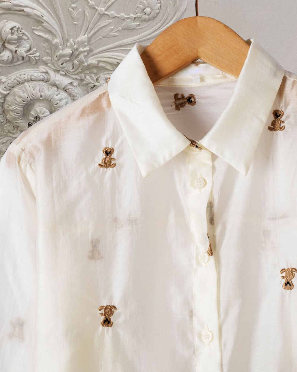 Embroidered Teddy Bear Blouse