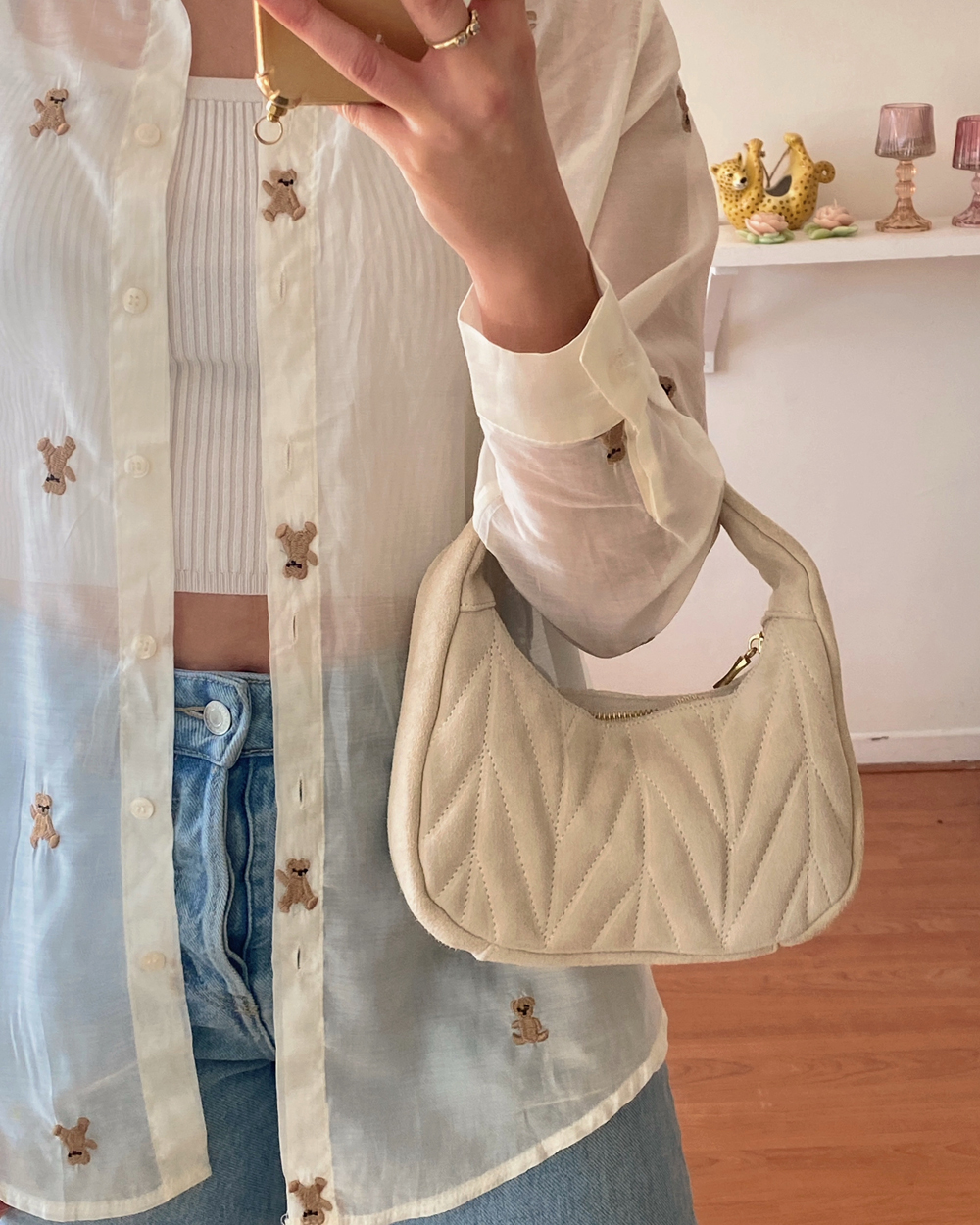 Embroidered Teddy Bear Blouse