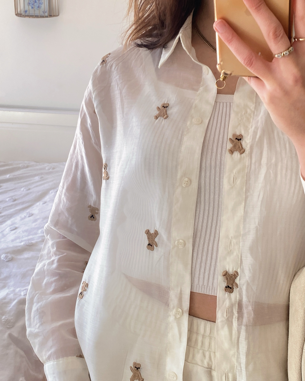 Embroidered Teddy Bear Blouse
