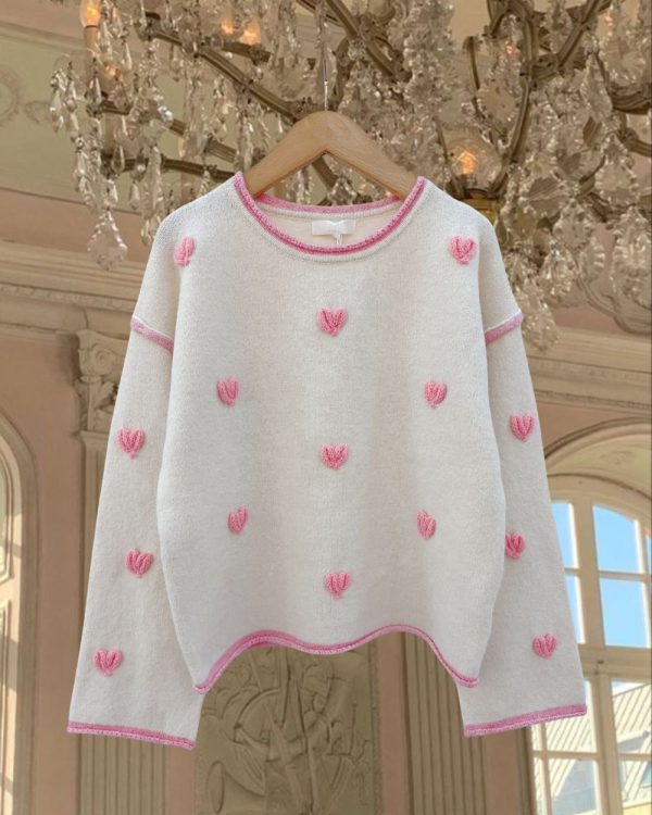 Pink Heart Cozy Sweater