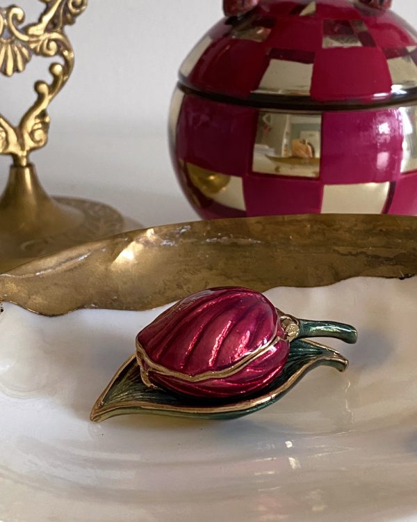 Red Tulip Flower Trinket Box