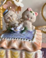 Vintage Pastel Poodle Lidded Trinket Box