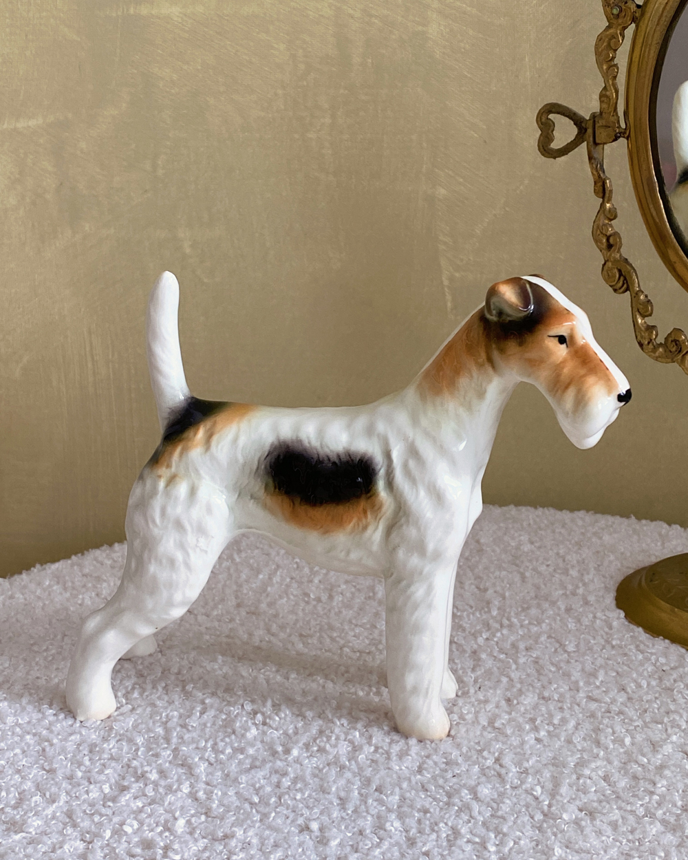 Vintage Wire Haired Fox Terrier Dog Figurine