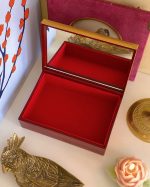 Vintage Heirloom Japanese Lacquered Velvet Lined Mirror Box