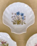 Vintage Seashell Floral Coaster Set of 5