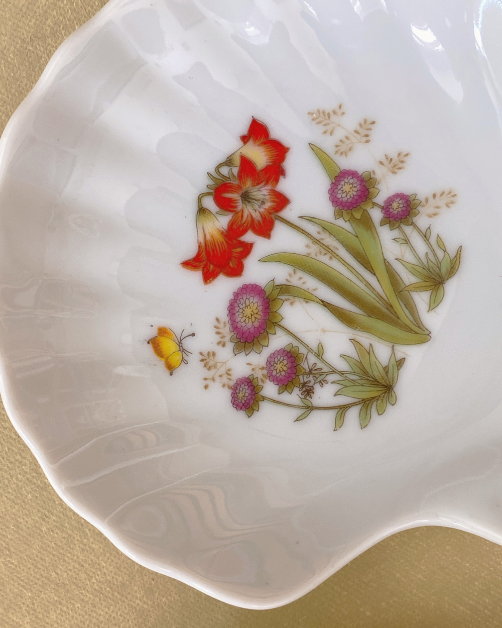 Vintage Seashell Floral Coaster Set of 5