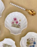Vintage Seashell Floral Coaster Set of 5