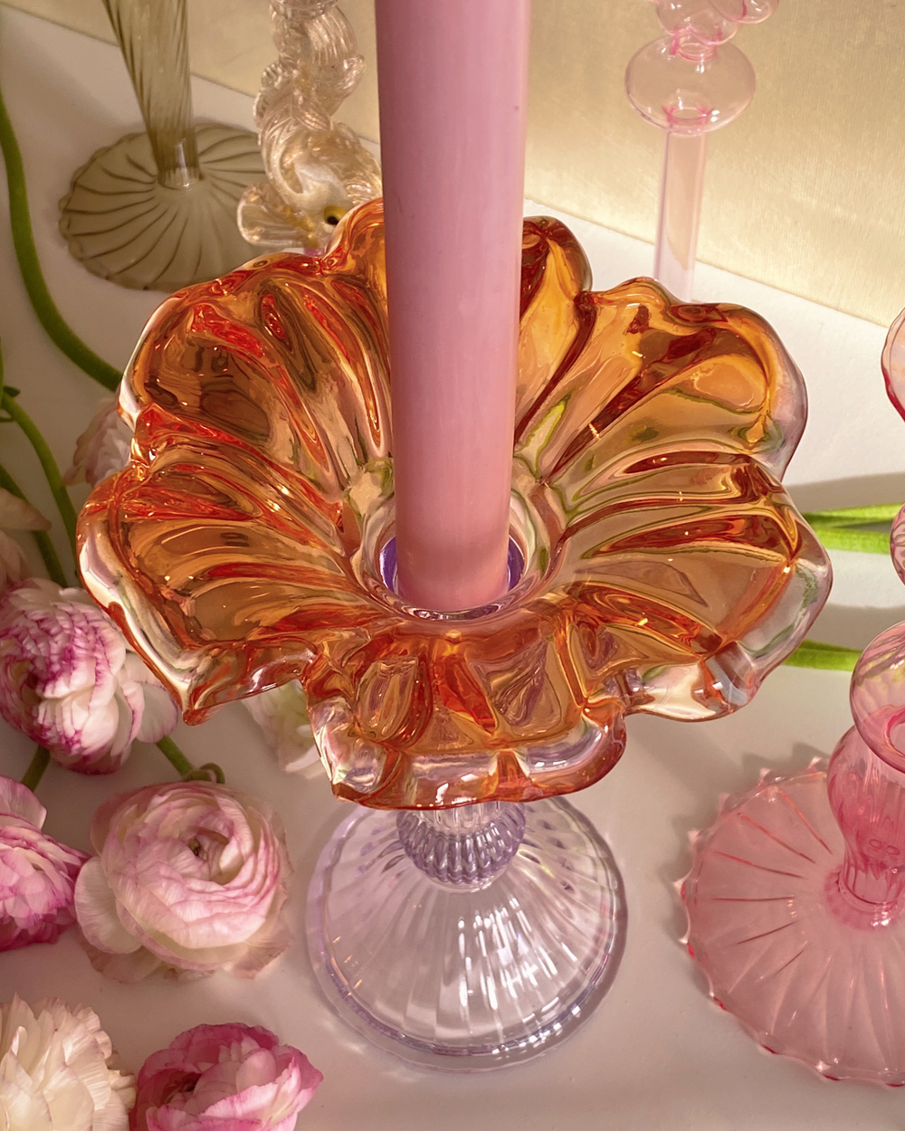 Wildflower Glass Candle Holder