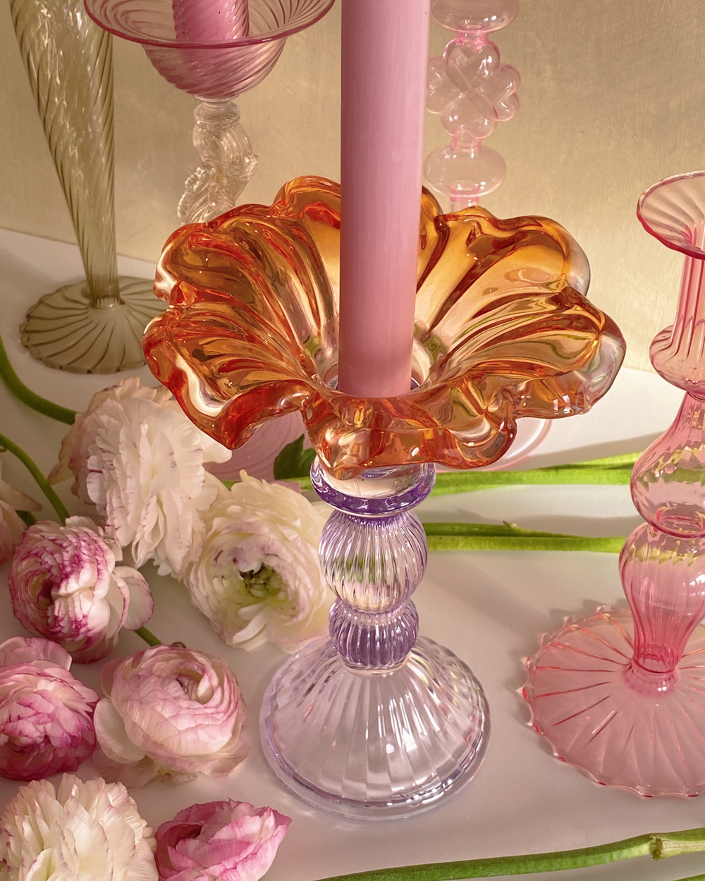 Wildflower Glass Candle Holder
