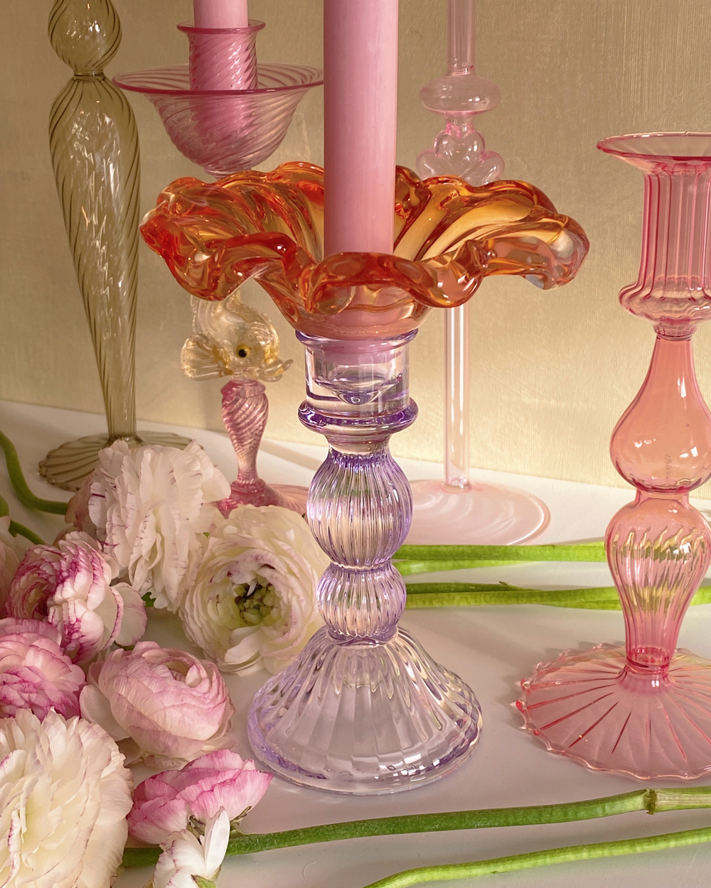 Wildflower Glass Candle Holder