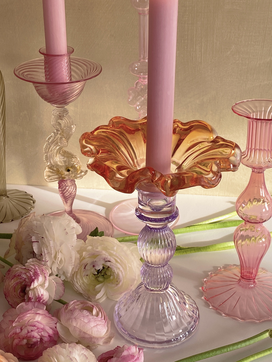 Wildflower Glass Candle Holder