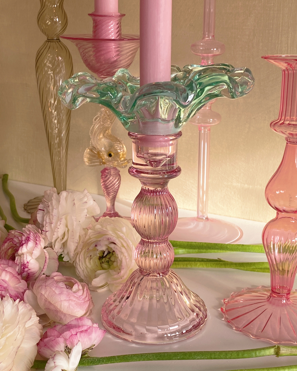 Wildflower Glass Candle Holder