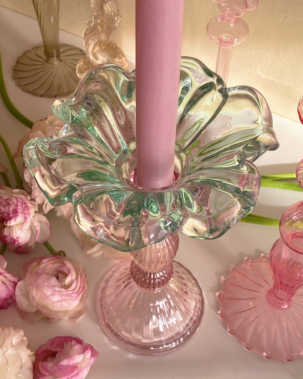 Wildflower Glass Candle Holder