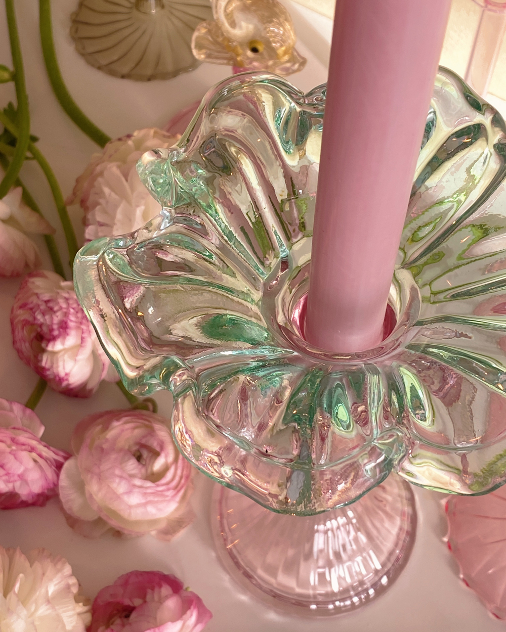 Wildflower Glass Candle Holder