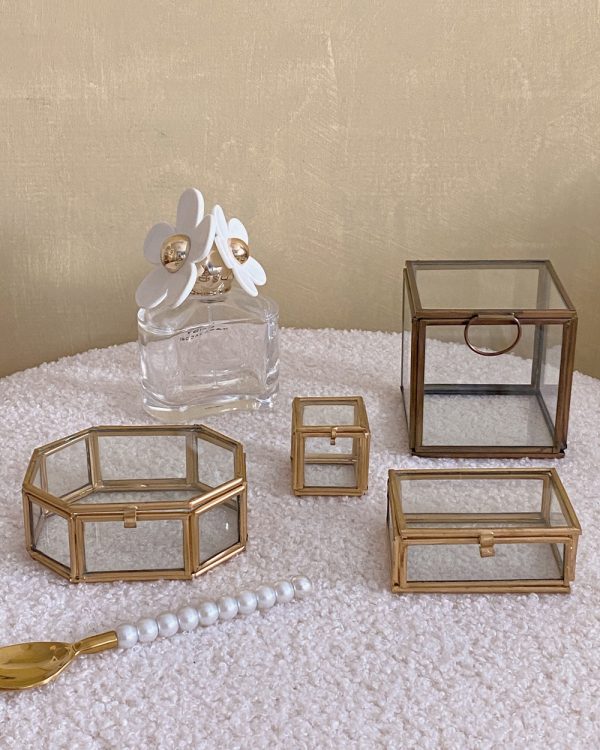 Brass Glass Trinket Box