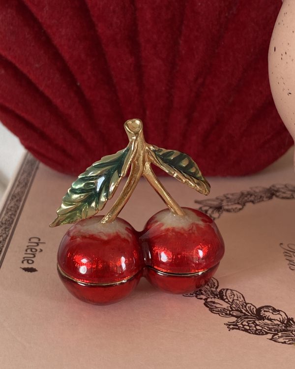Cherry Enamel Trinket Box