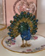 Regal Peacock Enamel Trinket Box