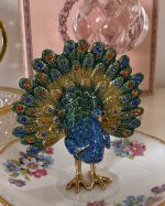Regal Peacock Enamel Trinket Box