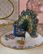 Regal Peacock Enamel Trinket Box
