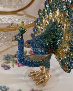 Regal Peacock Enamel Trinket Box