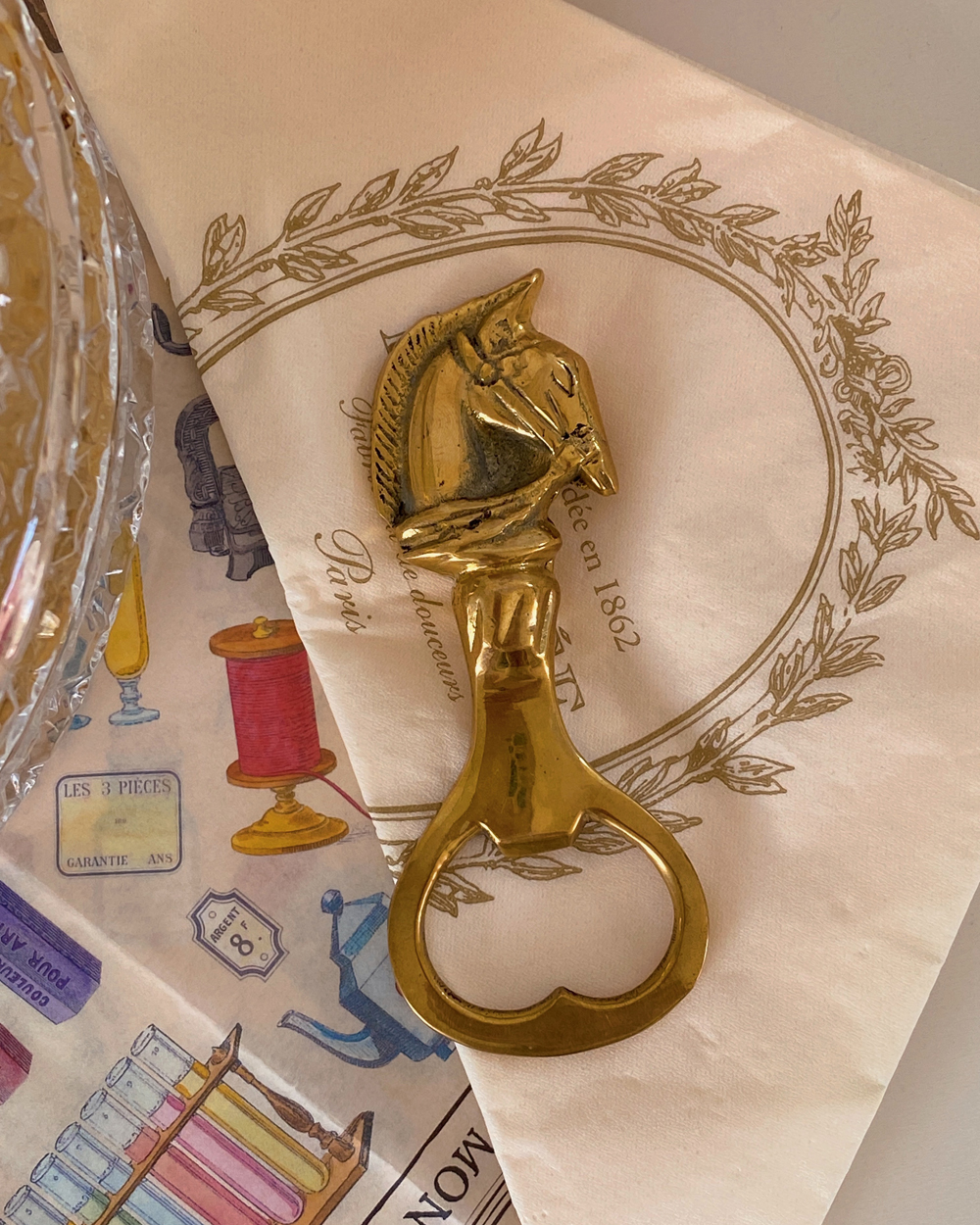 Vintage Equestrian Horse Brass Bottle Opener