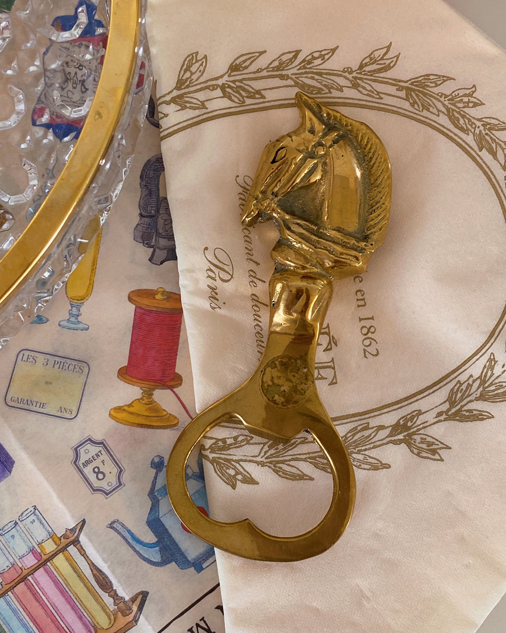 Vintage Equestrian Horse Brass Bottle Opener