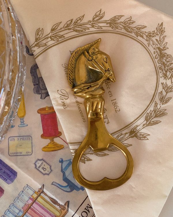 Vintage Equestrian Horse Brass Bottle Opener